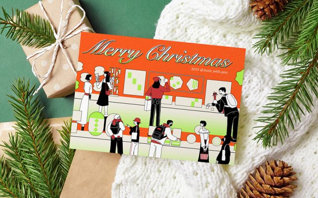 聖誕節插畫賀卡2