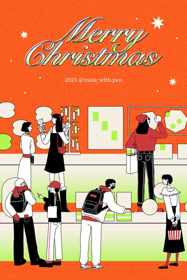 聖誕節插畫賀卡4