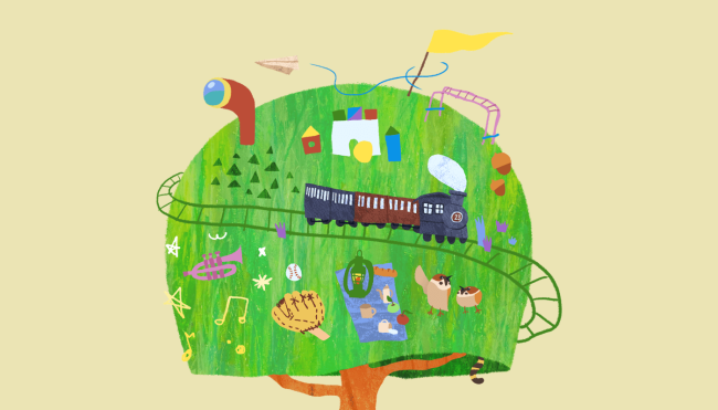 嘉義市立博物館 2023 國際博物館日 展覽插畫 玩心練習場：玩心療癒暨木製玩具特展