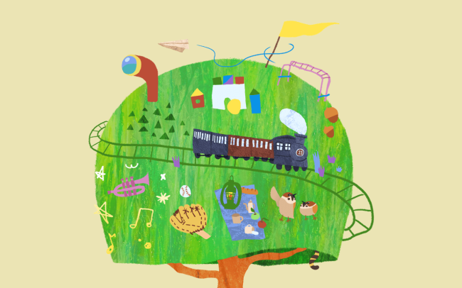 嘉義市立博物館 2023 國際博物館日 展覽插畫 玩心練習場：玩心療癒暨木製玩具特展