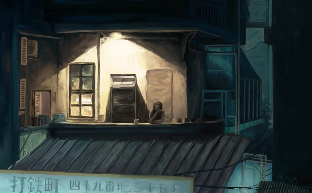 night 建築插畫 台北 中山站 風景