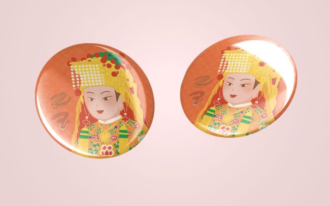 媽祖插畫 2025 白沙屯進香結緣品 徽章設計 模擬圖