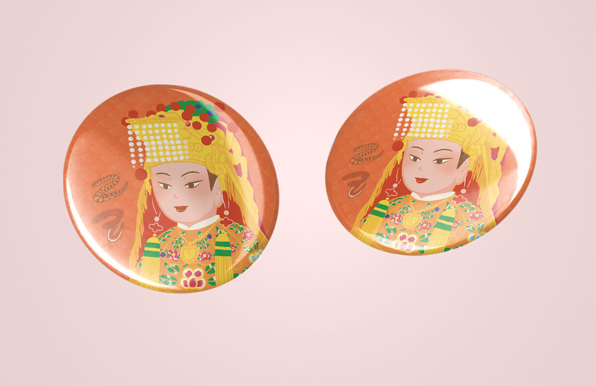 matsu-illustration-1 媽祖插畫 2025 白沙屯進香結緣品 徽章設計 模擬圖