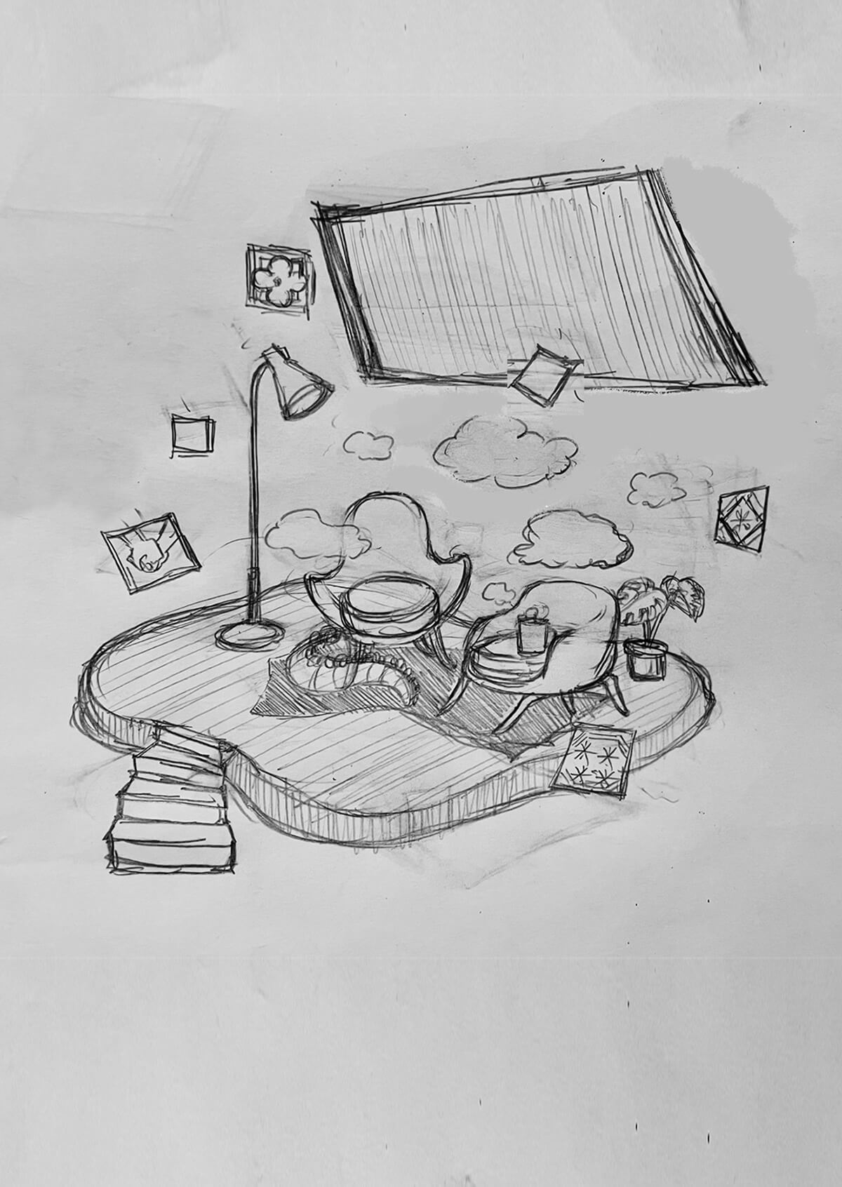 嶼地 室內設計 印象插畫 草圖 初版